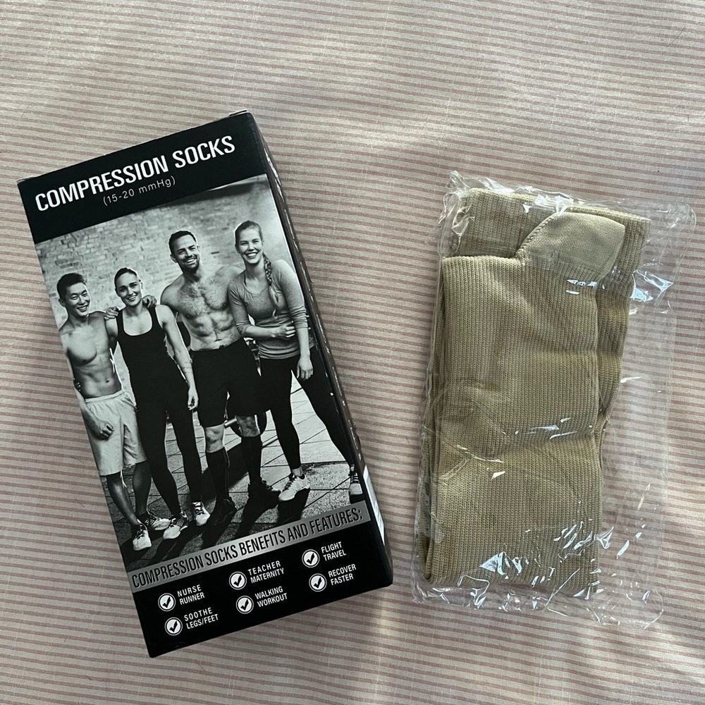 NWT - Compression Socks for Women & Men Circulation 15-20 mmHg (2 Pairs in Box) - Picture 3 of 6